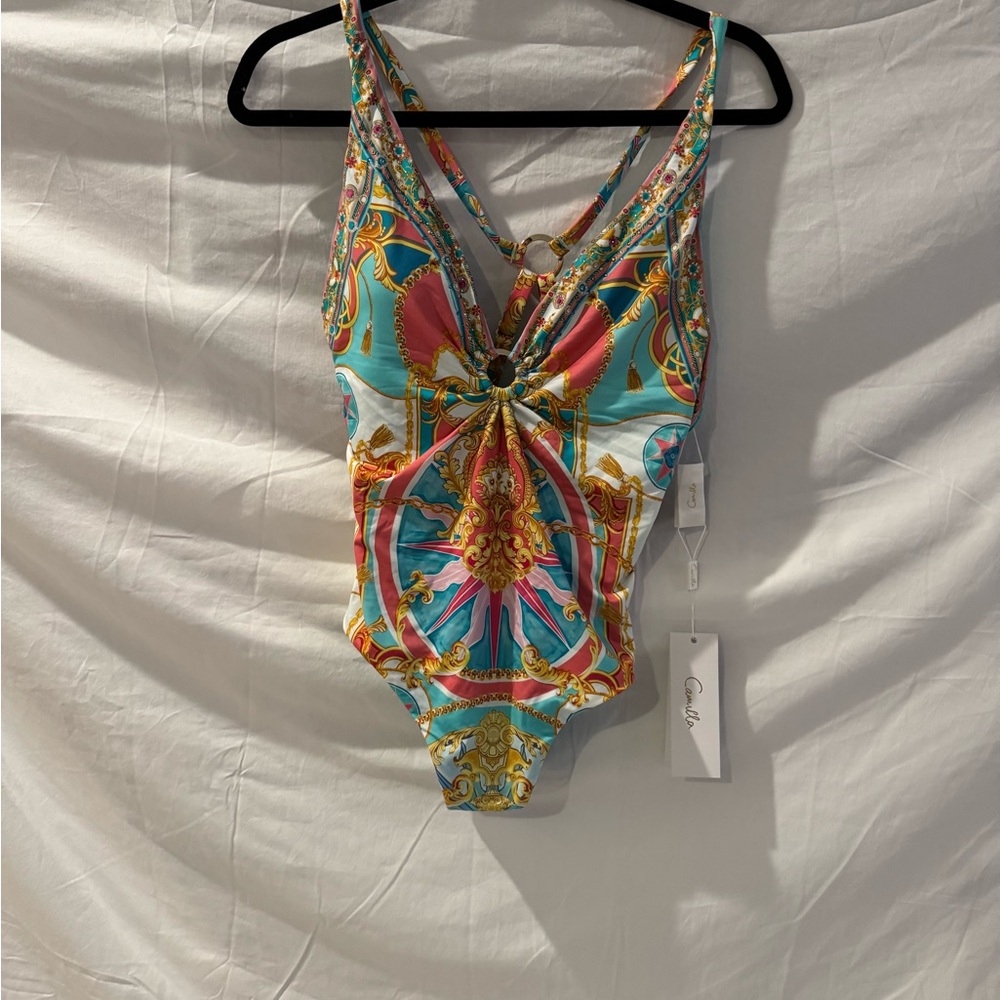 Camilla Turquoise and Gold Patterned Swimwear - Picture 2 of 8